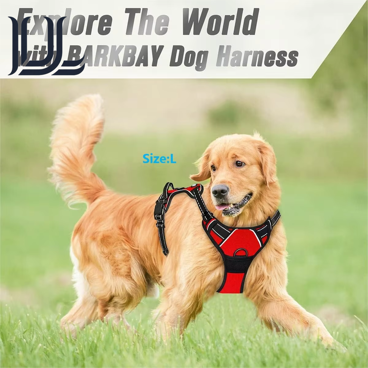 No Pull Dog Harness Front Clip Heavy Duty Reflective Easy Control Handle for Large Dog Walking