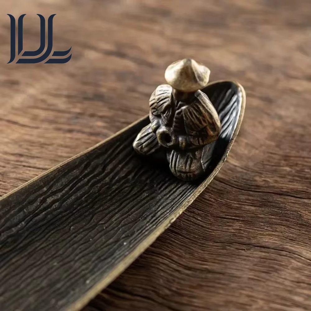Creative Incense Holder Aromatherapy Ornament Incense Holder Boat Old Men Fishing Japanese Style Incense Stick Burner Home Decor