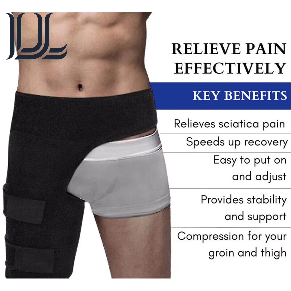 Hip Brace Thigh Compression Sleeve, Hamstring & Groin Compression Support Wrap for Hip Pain Relief, Sciatica,Quad Muscle Strains