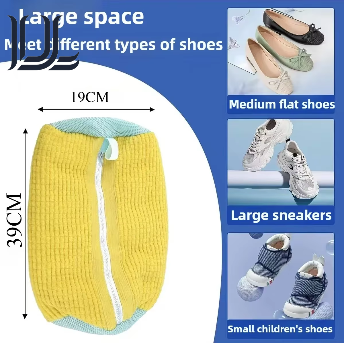 1/2PCS Wash Shoes Bag Padded Net Laundry Shoes Protector Fluffy Fibers Polyester Washing Shoes Machine Laundry Bag Drying Bags