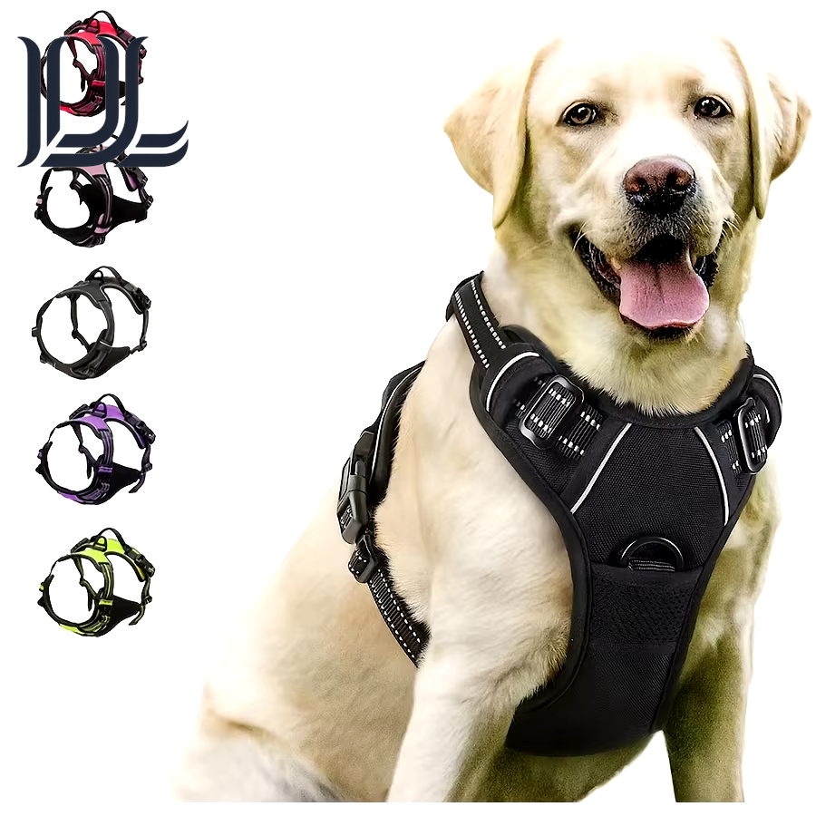 No Pull Dog Harness Front Clip Heavy Duty Reflective Easy Control Handle for Large Dog Walking