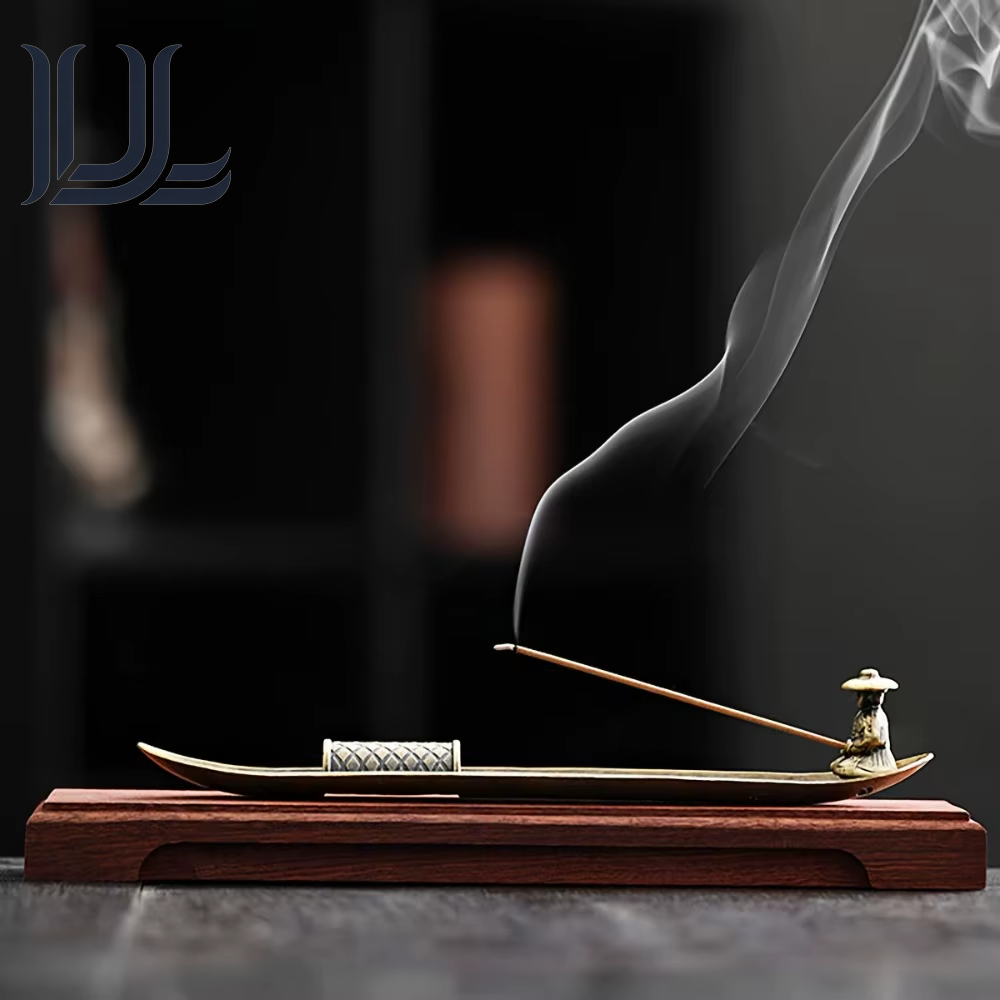 Creative Incense Holder Aromatherapy Ornament Incense Holder Boat Old Men Fishing Japanese Style Incense Stick Burner Home Decor