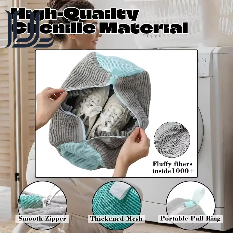 1/2PCS Wash Shoes Bag Padded Net Laundry Shoes Protector Fluffy Fibers Polyester Washing Shoes Machine Laundry Bag Drying Bags