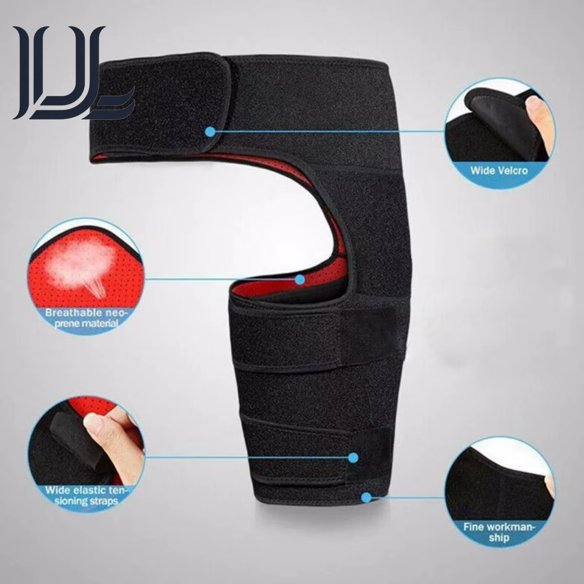 Hip Brace Thigh Compression Sleeve, Hamstring & Groin Compression Support Wrap for Hip Pain Relief, Sciatica,Quad Muscle Strains