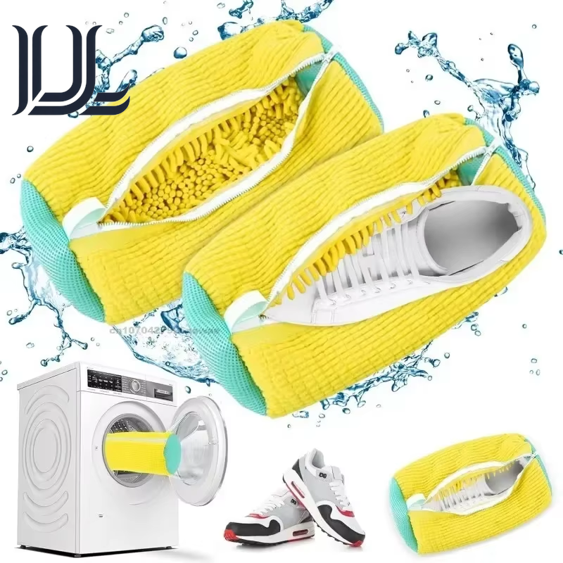 1/2PCS Wash Shoes Bag Padded Net Laundry Shoes Protector Fluffy Fibers Polyester Washing Shoes Machine Laundry Bag Drying Bags