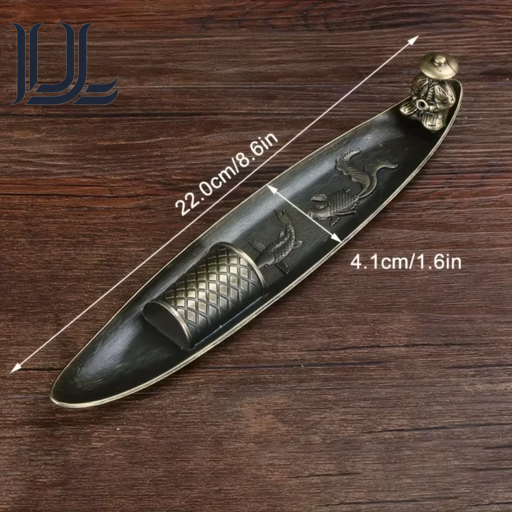 Creative Incense Holder Aromatherapy Ornament Incense Holder Boat Old Men Fishing Japanese Style Incense Stick Burner Home Decor