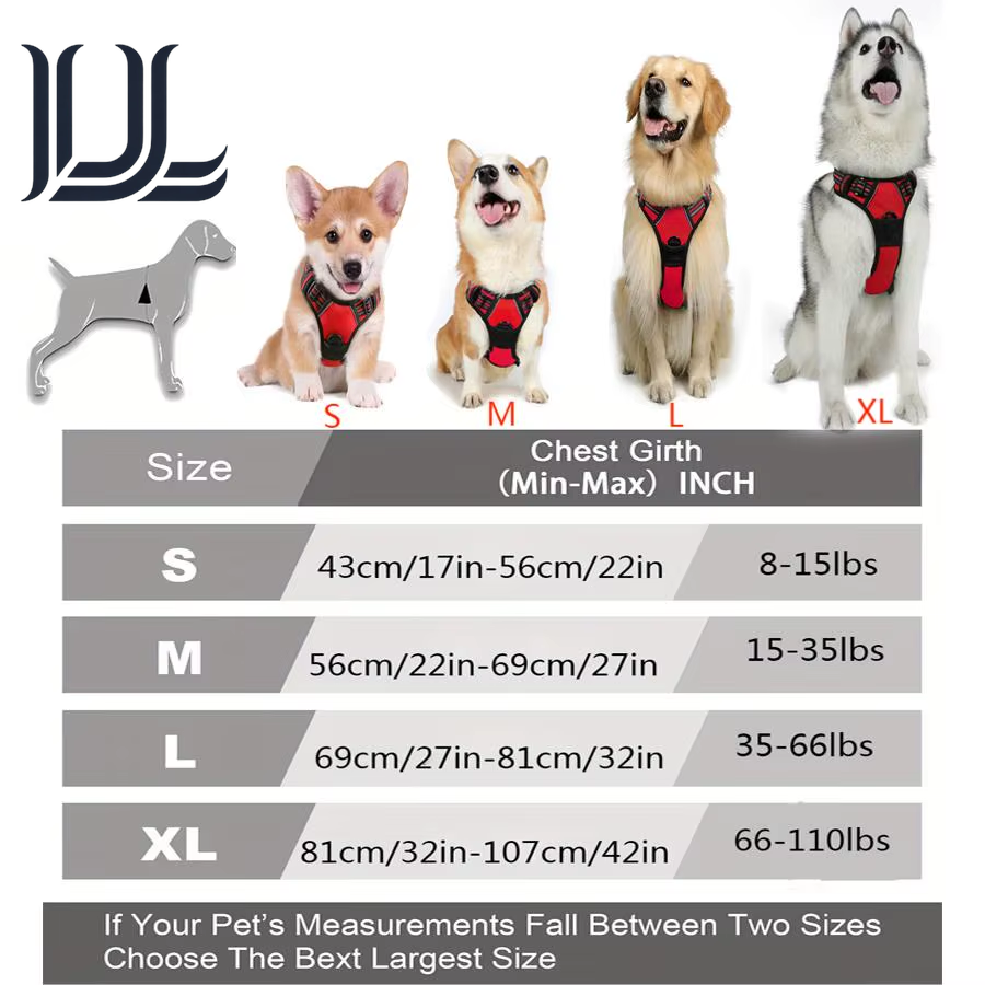 No Pull Dog Harness Front Clip Heavy Duty Reflective Easy Control Handle for Large Dog Walking