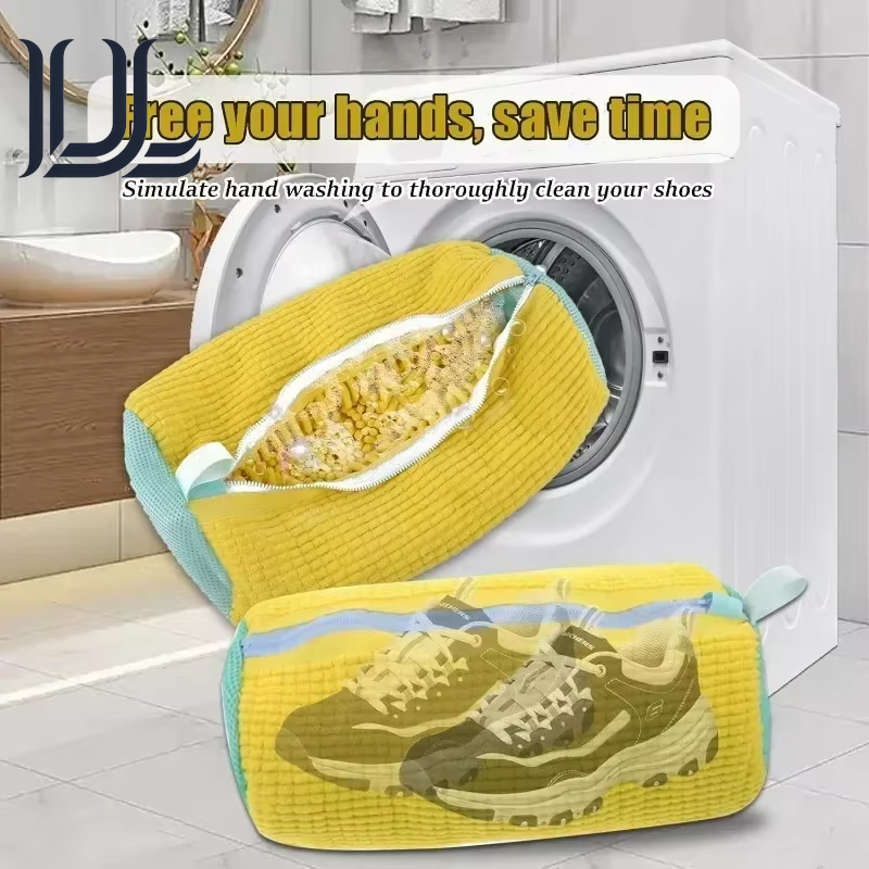 1/2PCS Wash Shoes Bag Padded Net Laundry Shoes Protector Fluffy Fibers Polyester Washing Shoes Machine Laundry Bag Drying Bags
