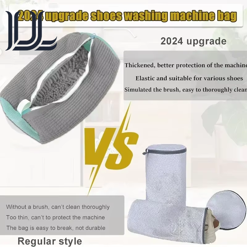 1/2PCS Wash Shoes Bag Padded Net Laundry Shoes Protector Fluffy Fibers Polyester Washing Shoes Machine Laundry Bag Drying Bags