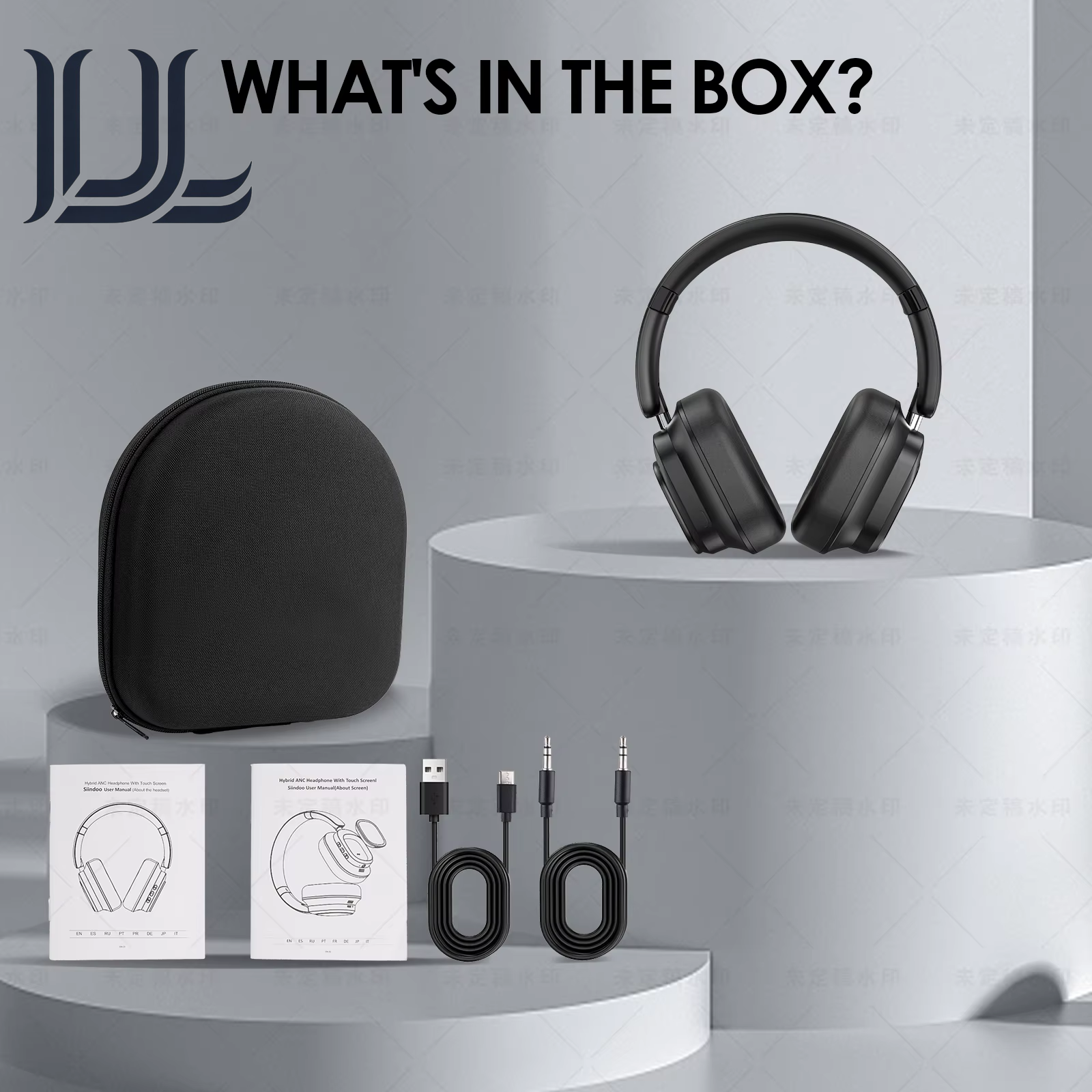 Jh-Anc930Plus Hybrid Wireless Headphone, Active Noise Cancelling Headphones with Multi Magnetic Touch Control LED Screen