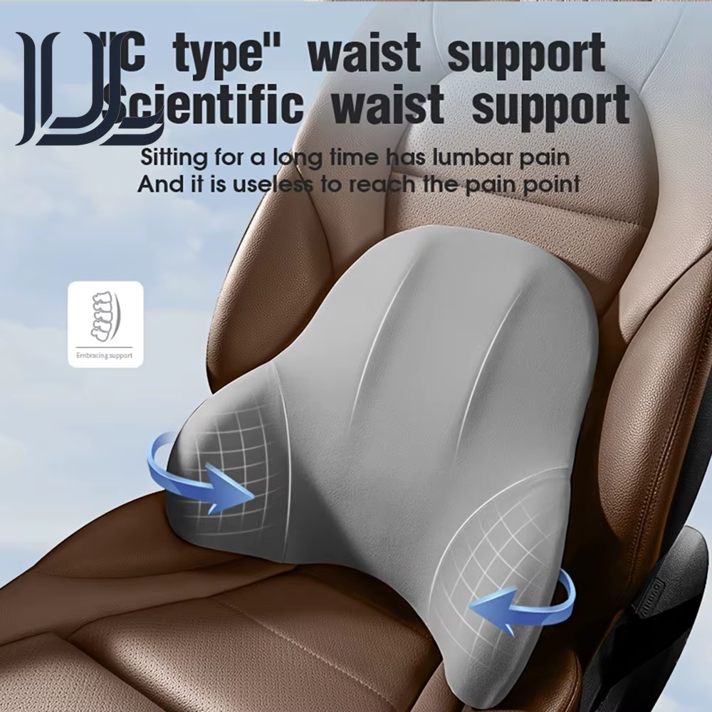 Car Neck Pillow Memory Foam Protective Lumbar Back Support Breathable Car Headrest Cushion Relieve Stress Car Seat Pillow